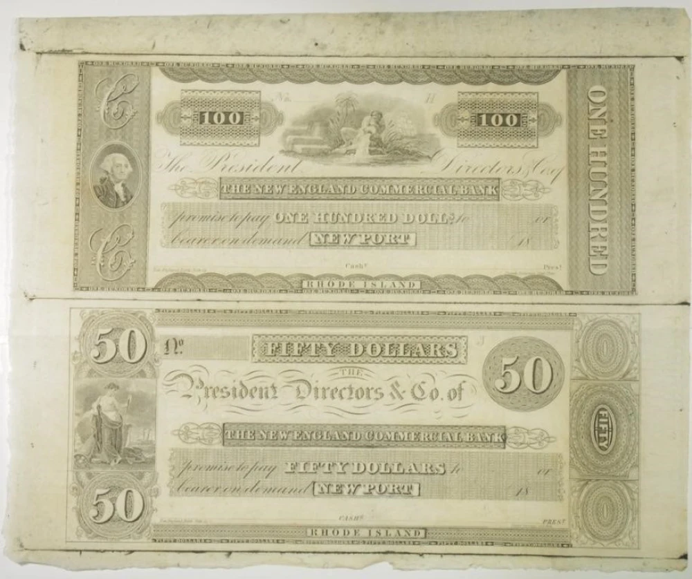 Rhode Island. Newport. Two Denomination Sheet