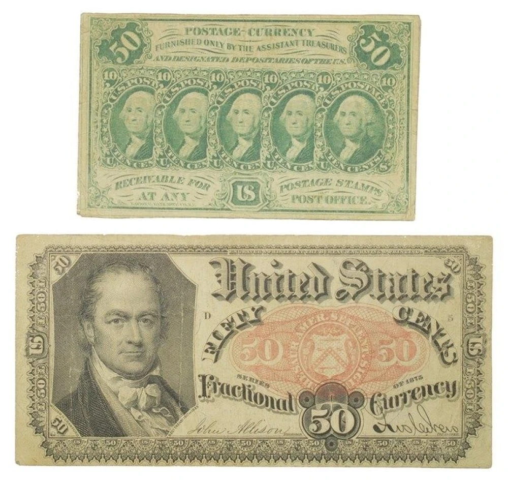 Postage and Fractional Currency Duo