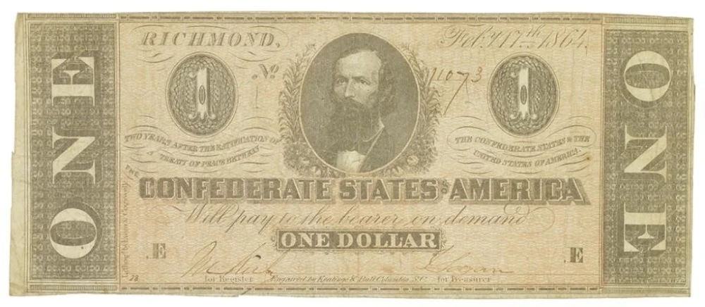 Confederate States. 1864 $1 Note