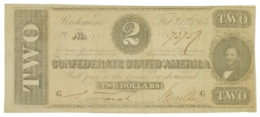 Confederate States. 1864 $2 Note