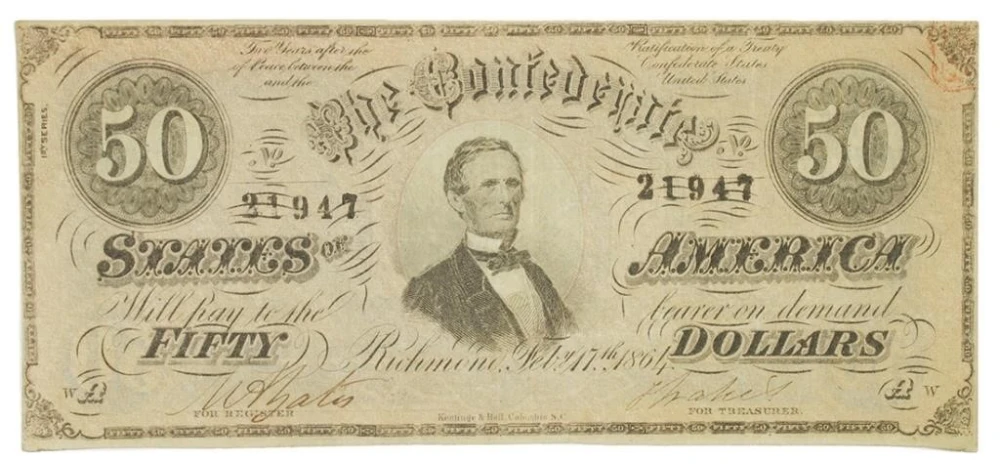 Confederate States. Another 1864 $50 Note