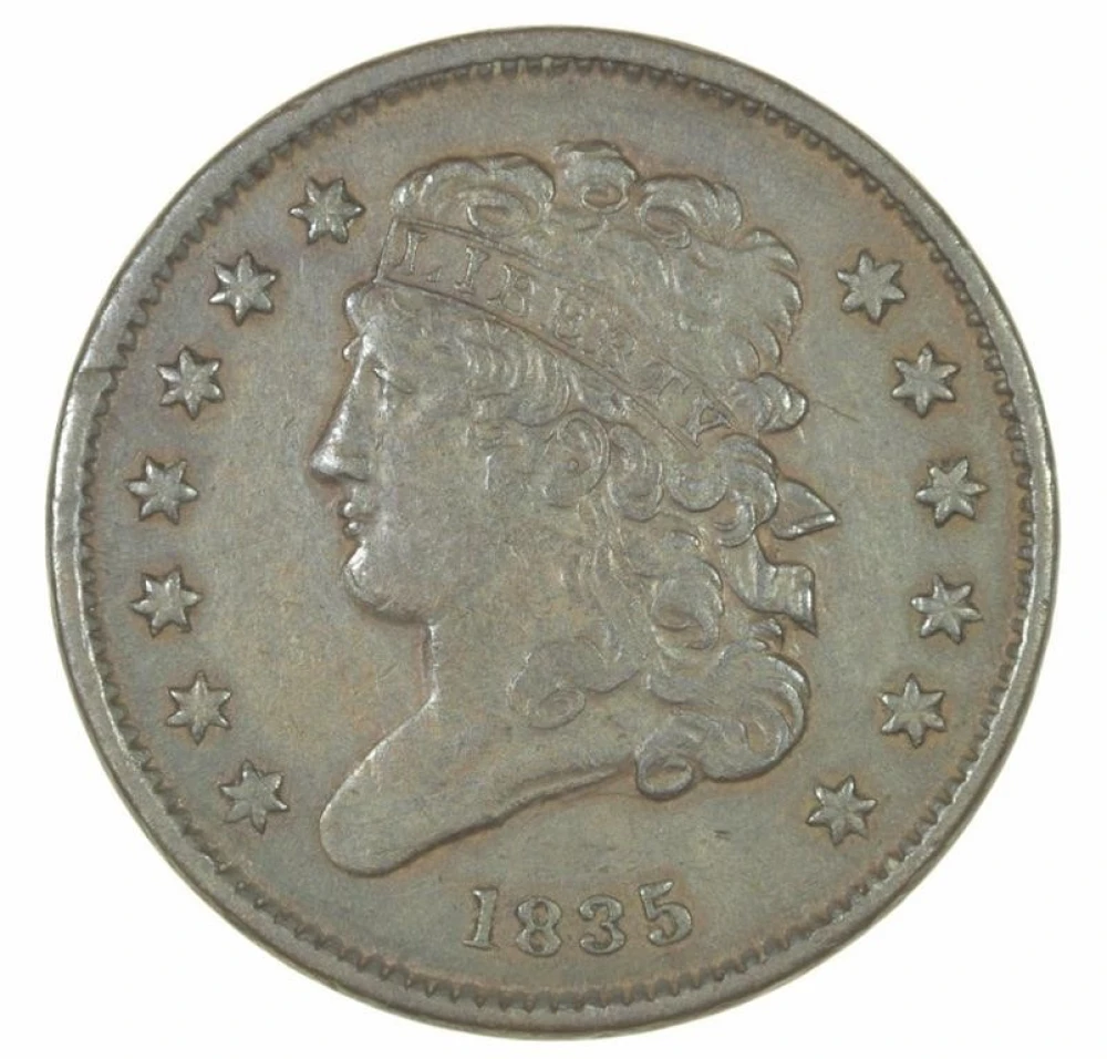 EF 1835 Half Cent