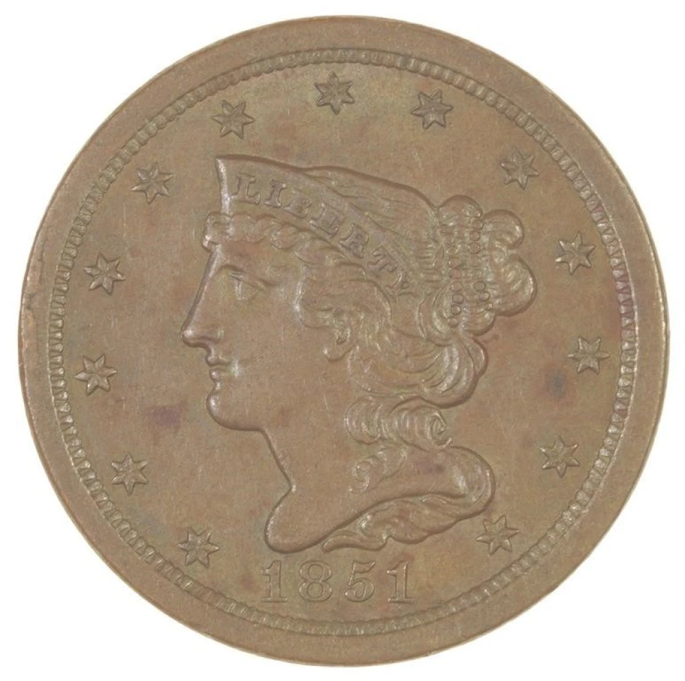 Very Choice AU 1851 Half Cent