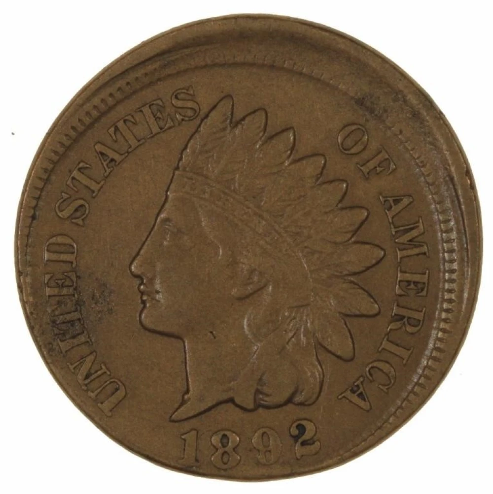 VF 1892 Off-Center Cent