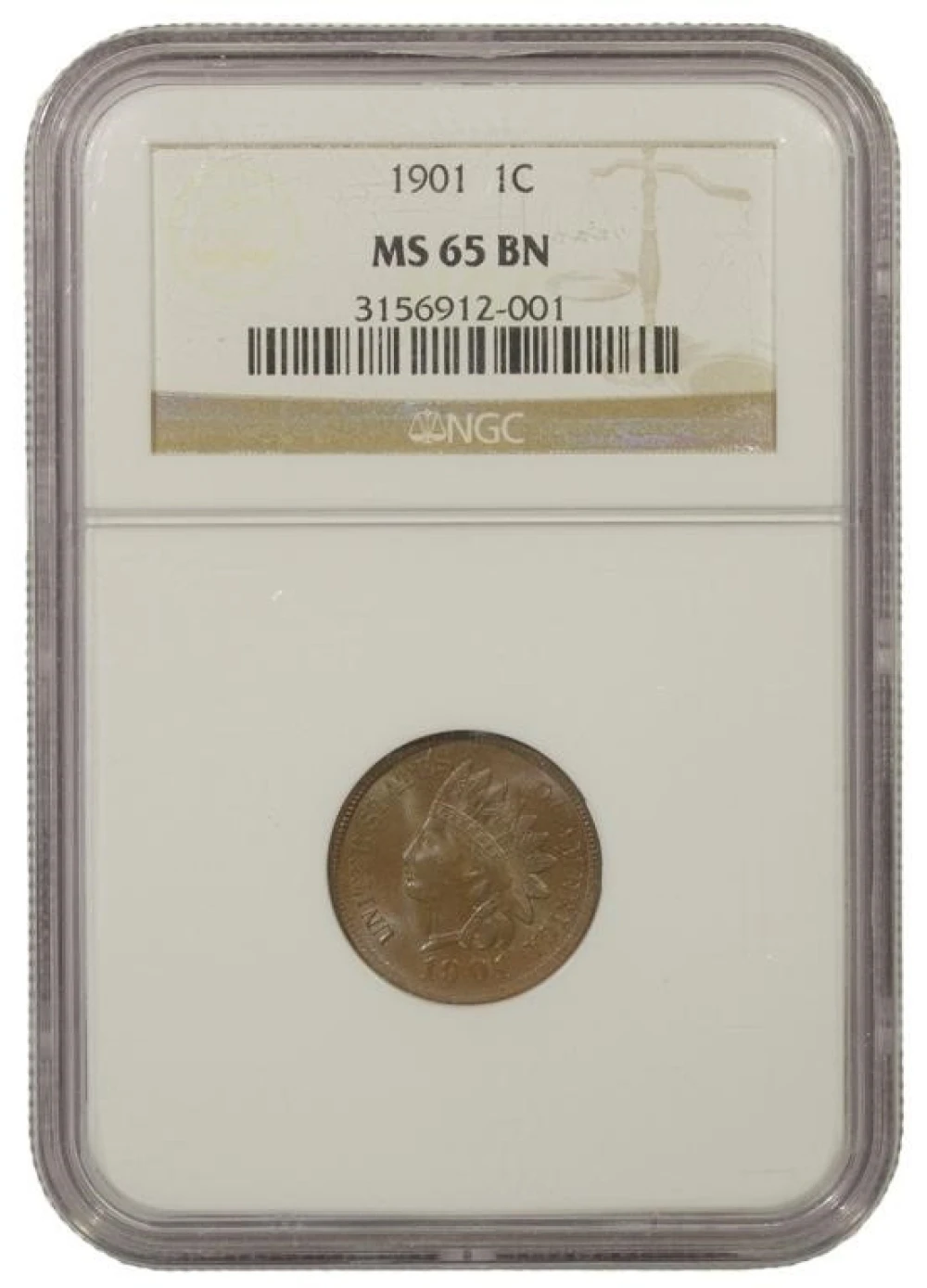 Gem BN Unc 1901 Indian Cent