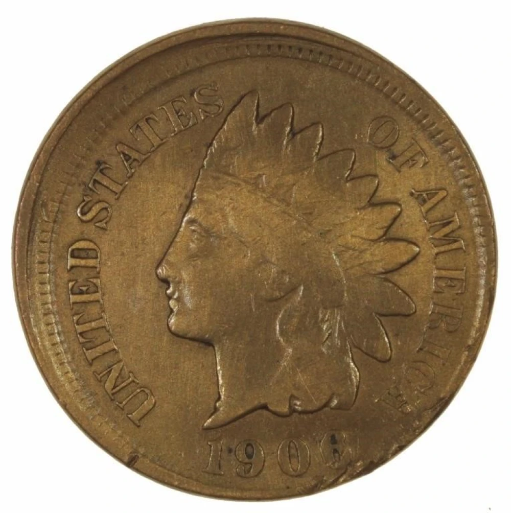 Fine 1906 Off-Center Cent