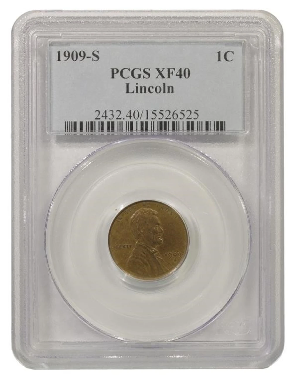 EF 1909-S Lincoln Cent