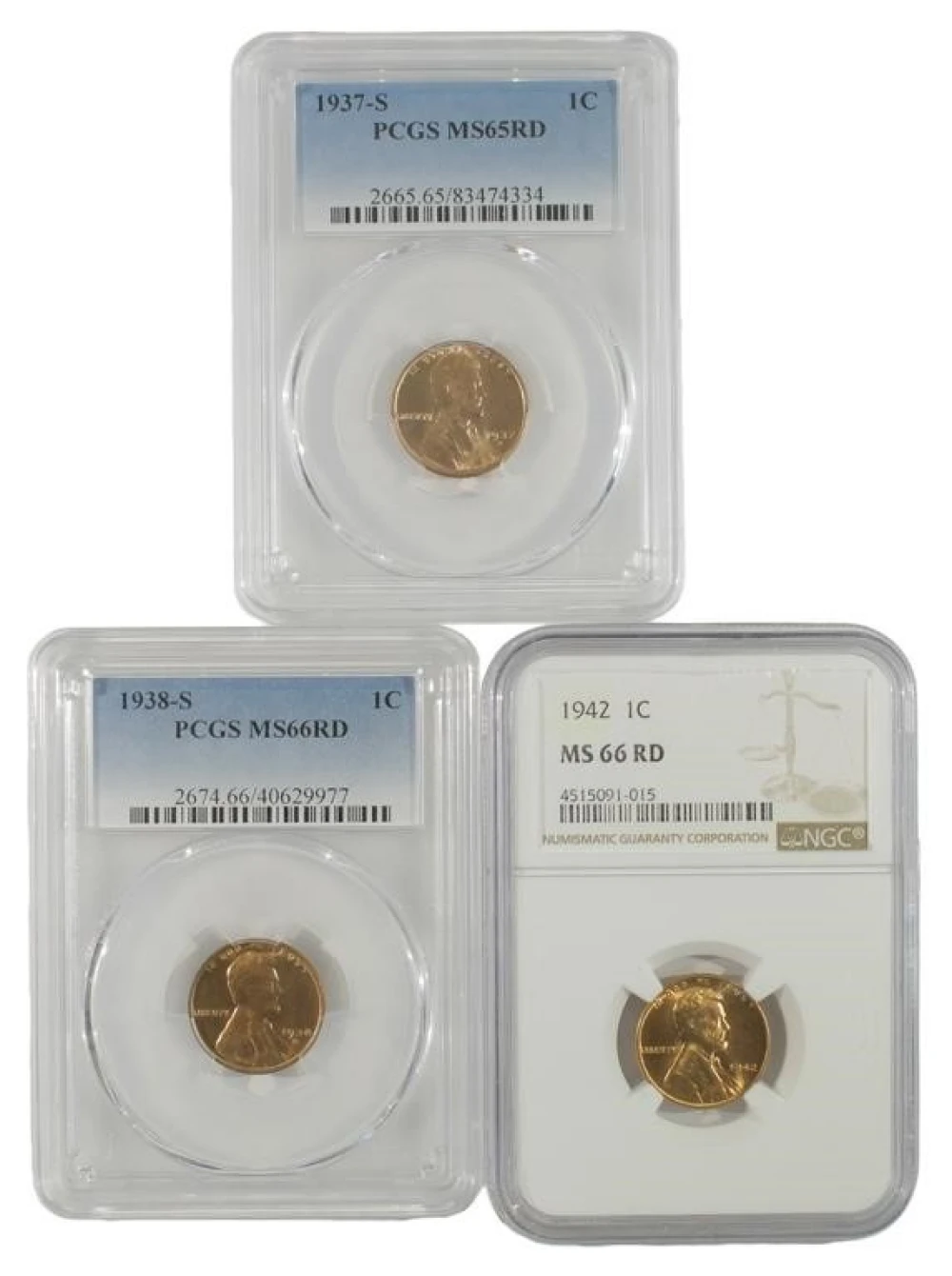 Gem RD Lincoln Cent Trio