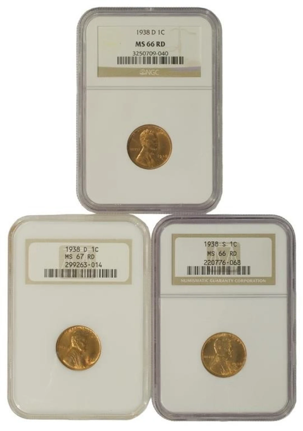 Superb Gem Red Lincoln Cent Trio