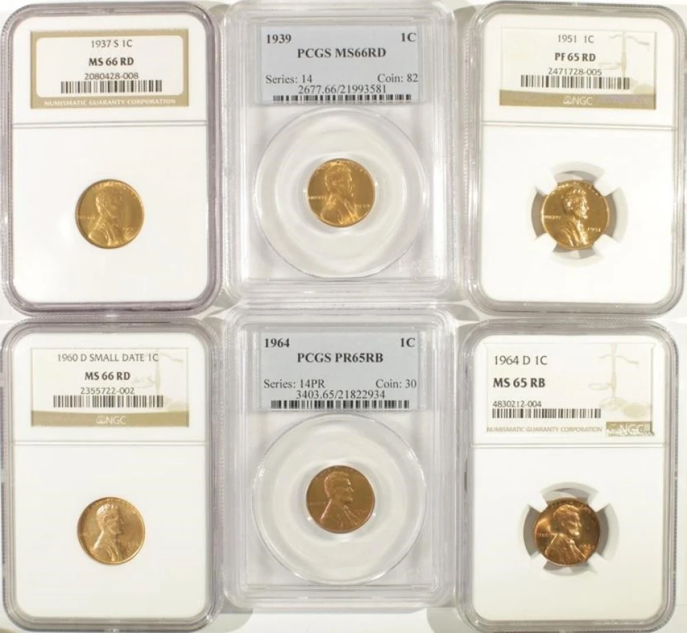 Certified Gem Proof and Unc Lincoln Cents