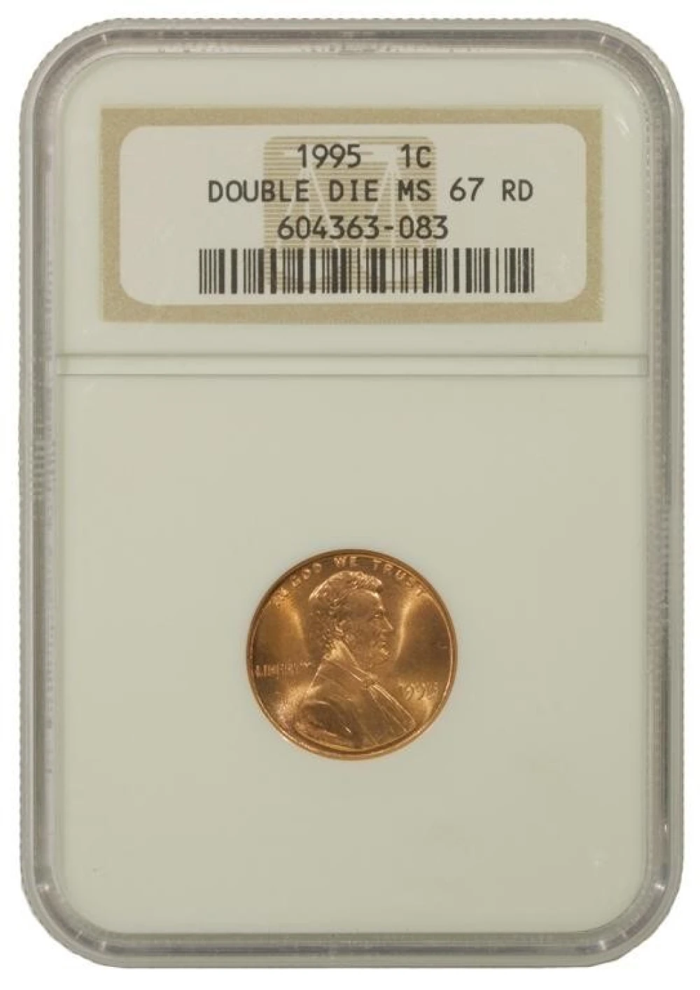 Superb RD Unc 1995 Doubled Die Obverse Cent
