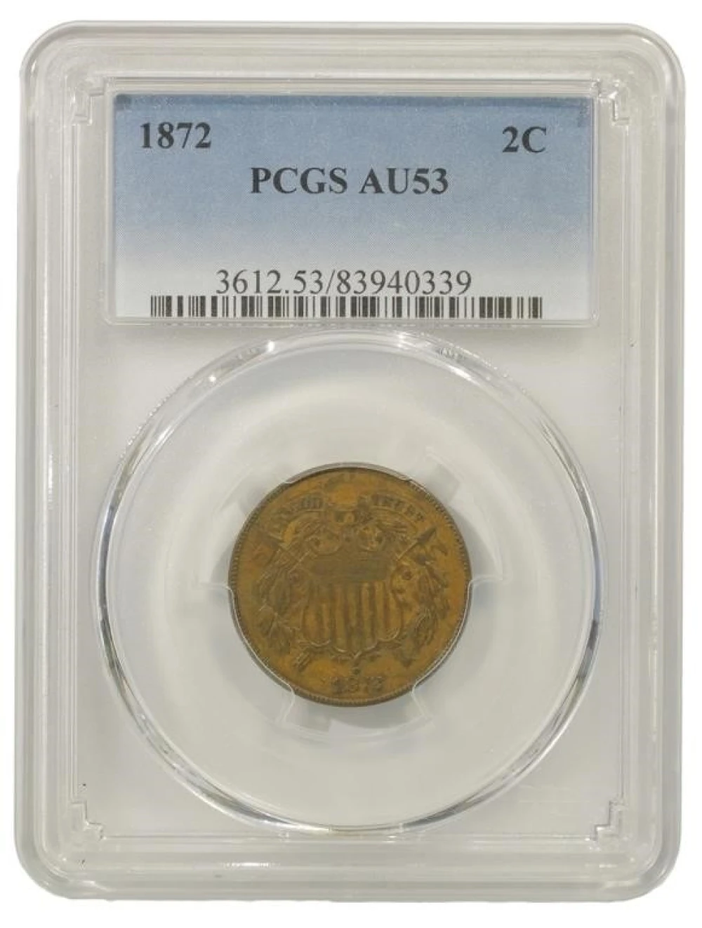 Select AU 1872 Two-Cents