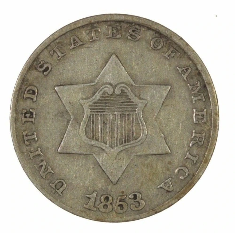 Select VF 1853 Silver Three-Cents