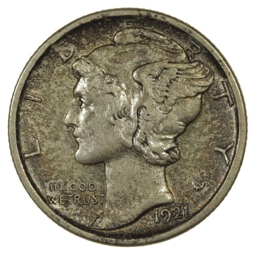 EF 1921-D Dime