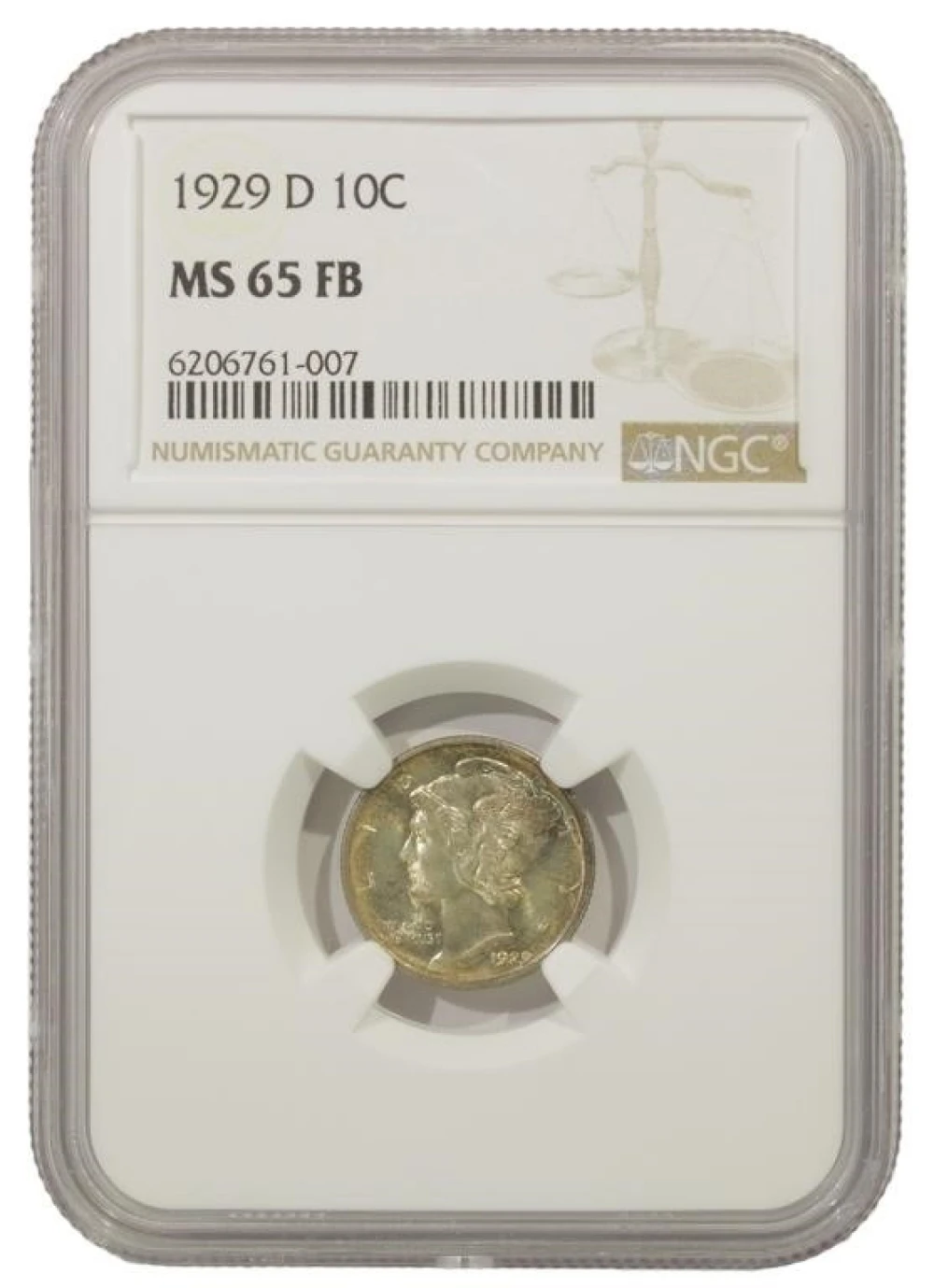 Gem FB 1929-D Dime