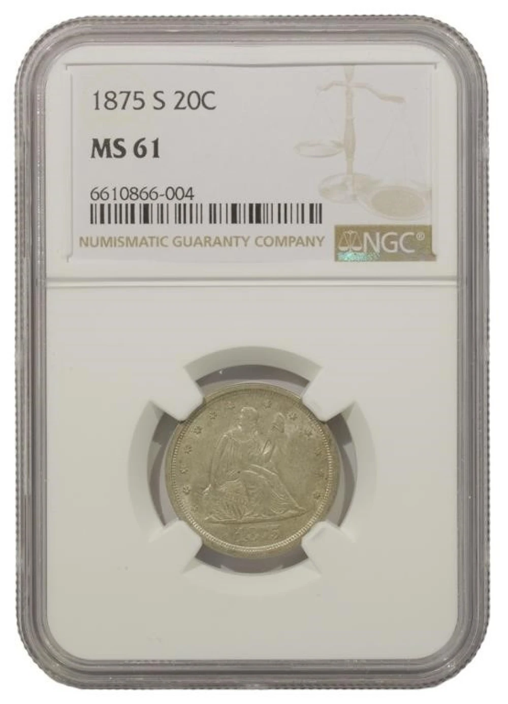 Mint State 1875-S Twenty-Cents