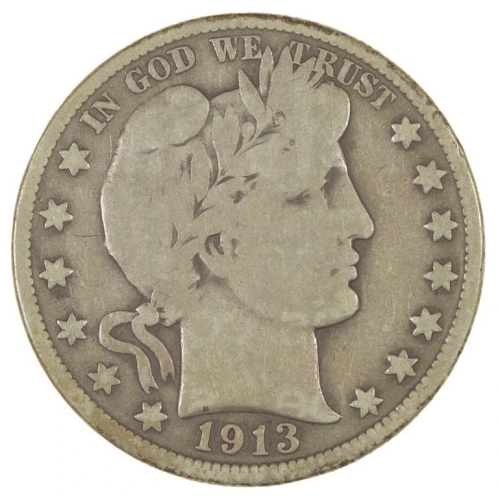 VG 1913 Barber Half Dollar