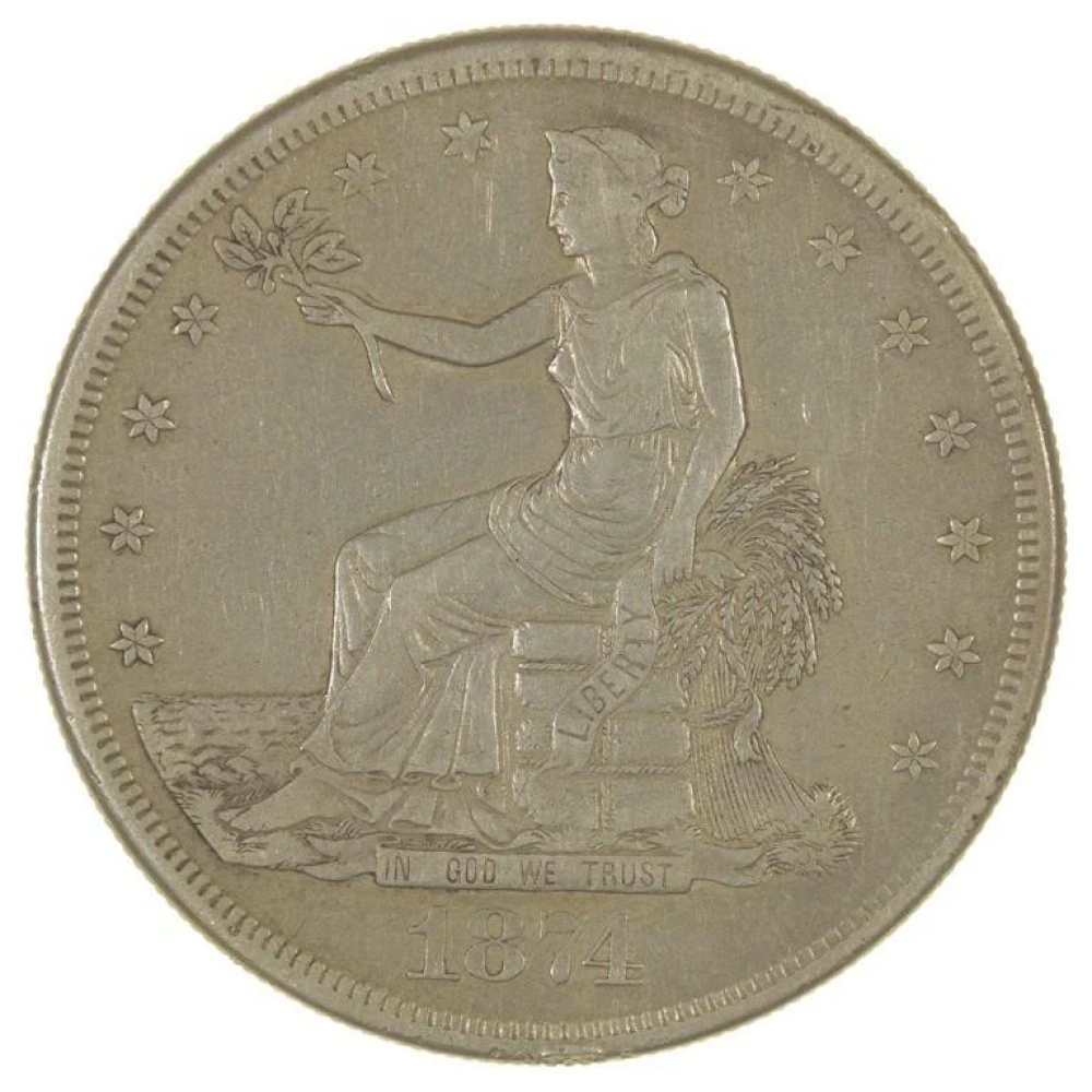 VF 1874-S Trade Dollar