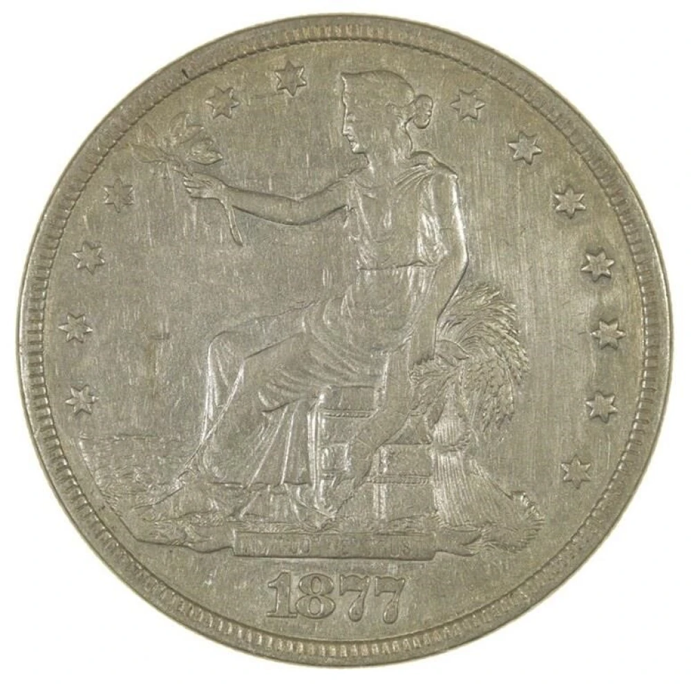 EF 1877 Trade Dollar
