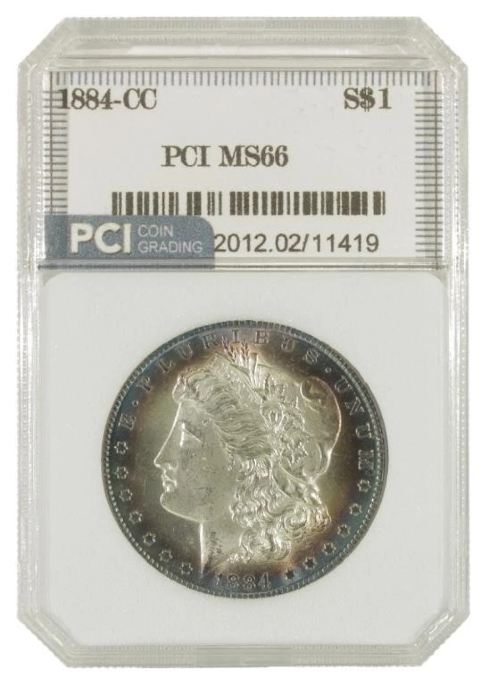 Toned Unc 1884-CC Morgan Dollar
