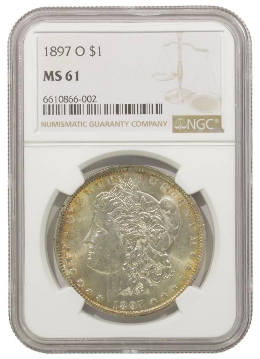 Toned Mint State 1897-O Morgan $1