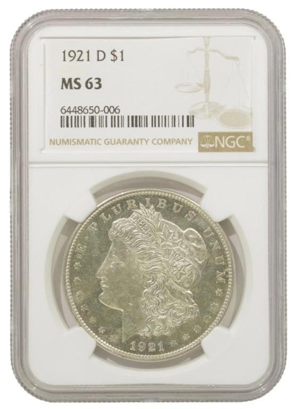 Choice Unc 1921-D Morgan Dollar