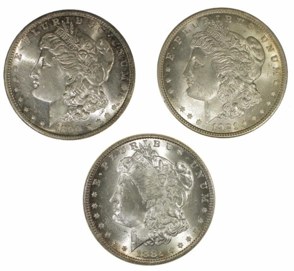 Mint State Morgan Dollar Threesome