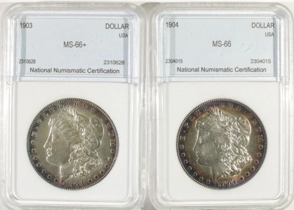 Pair of Unc Morgan Dollars