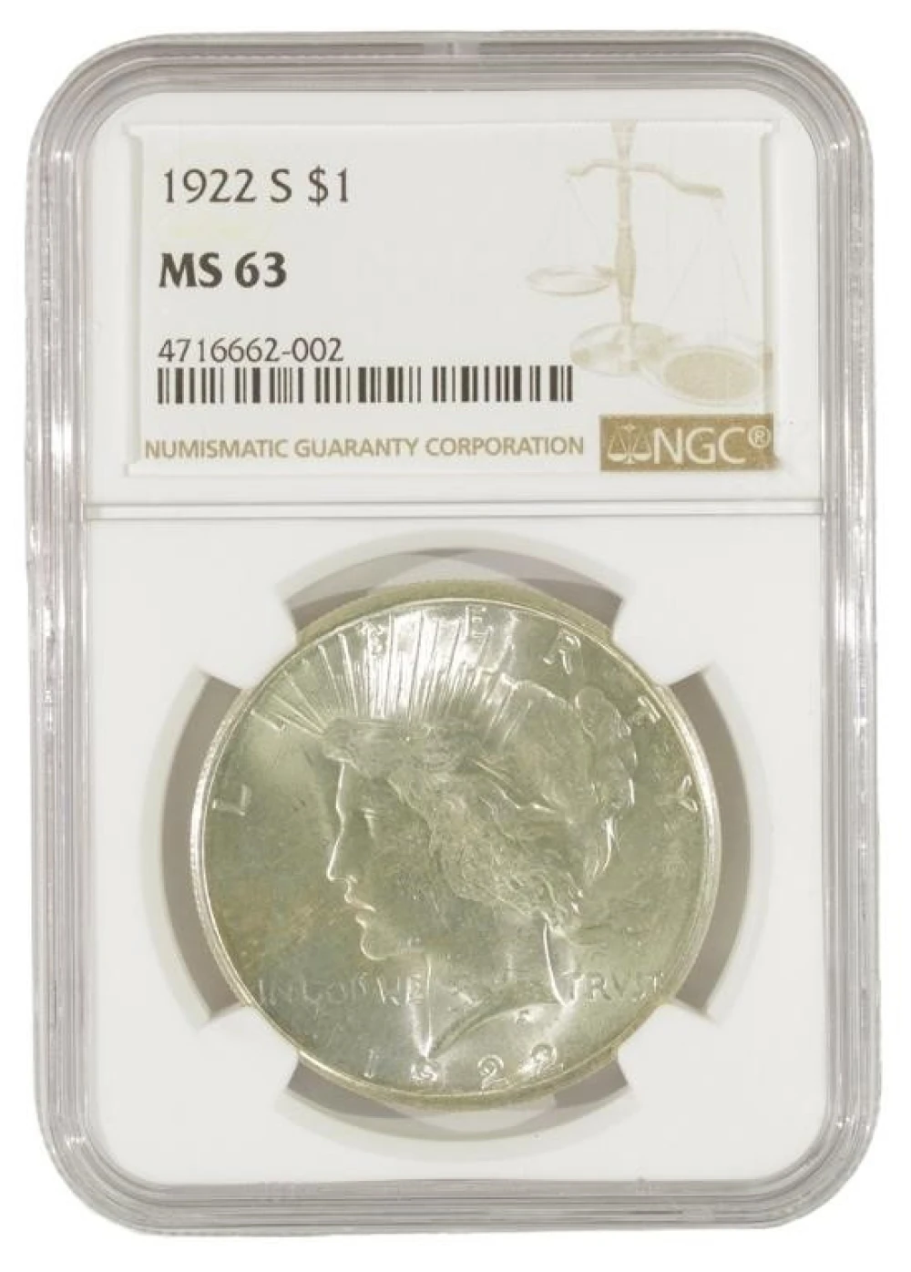 Choice Mint State 1922-S Peace $1