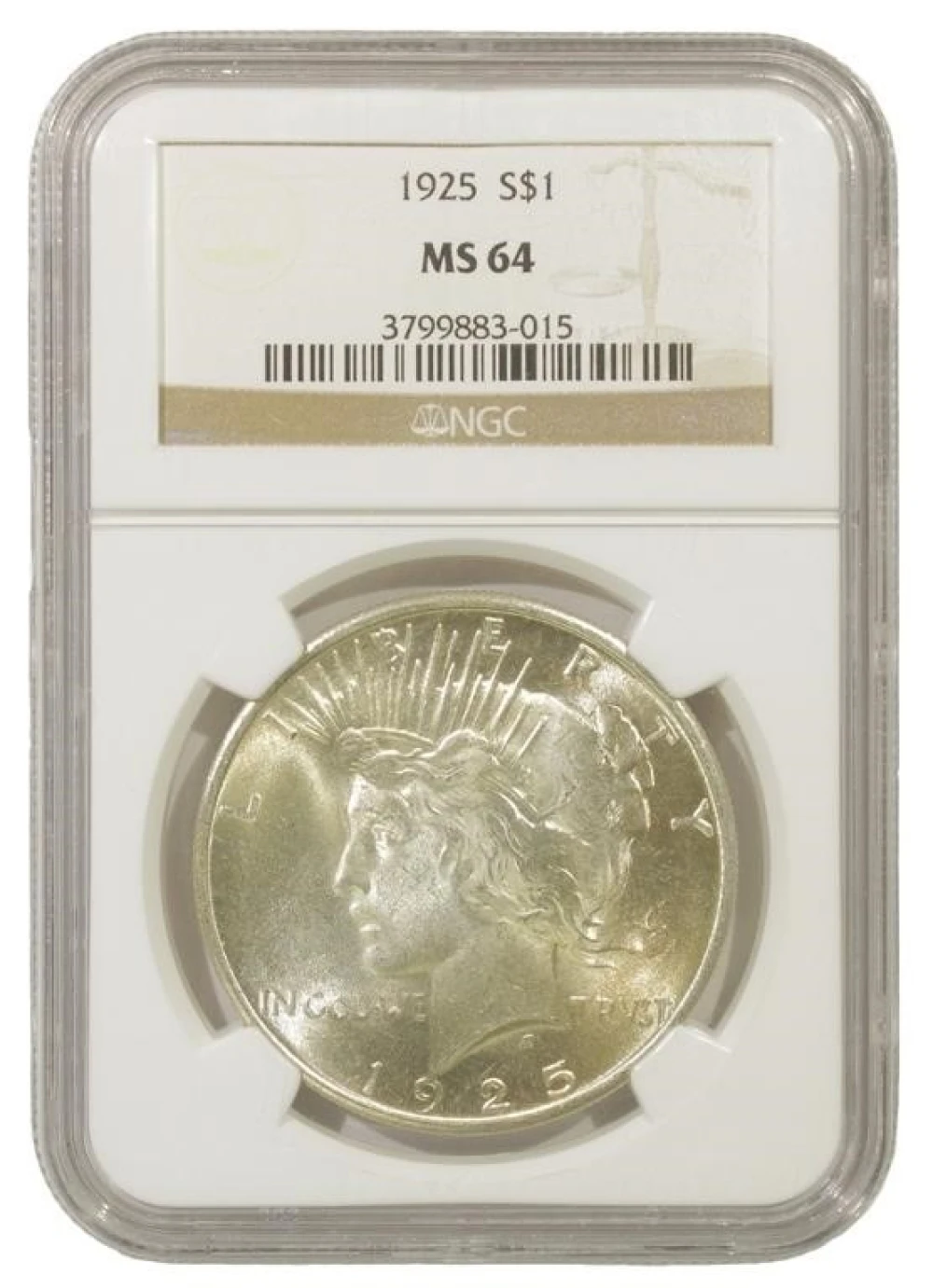 Very Choice Uncirculated 1925 Peace $1