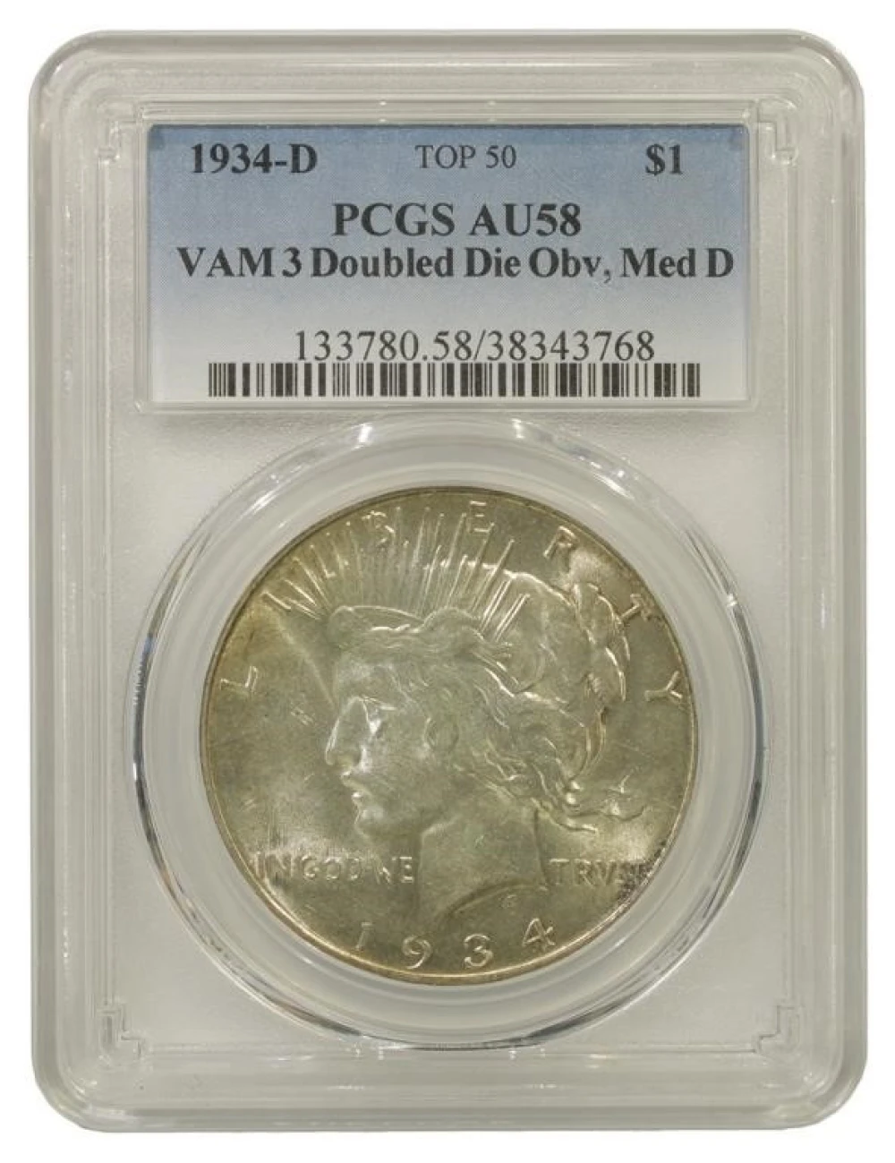 Very Choice AU 1934-D Peace $1