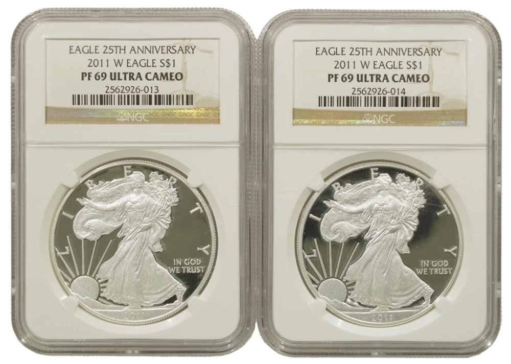 2 More Cert. 2011 Silver Eagles