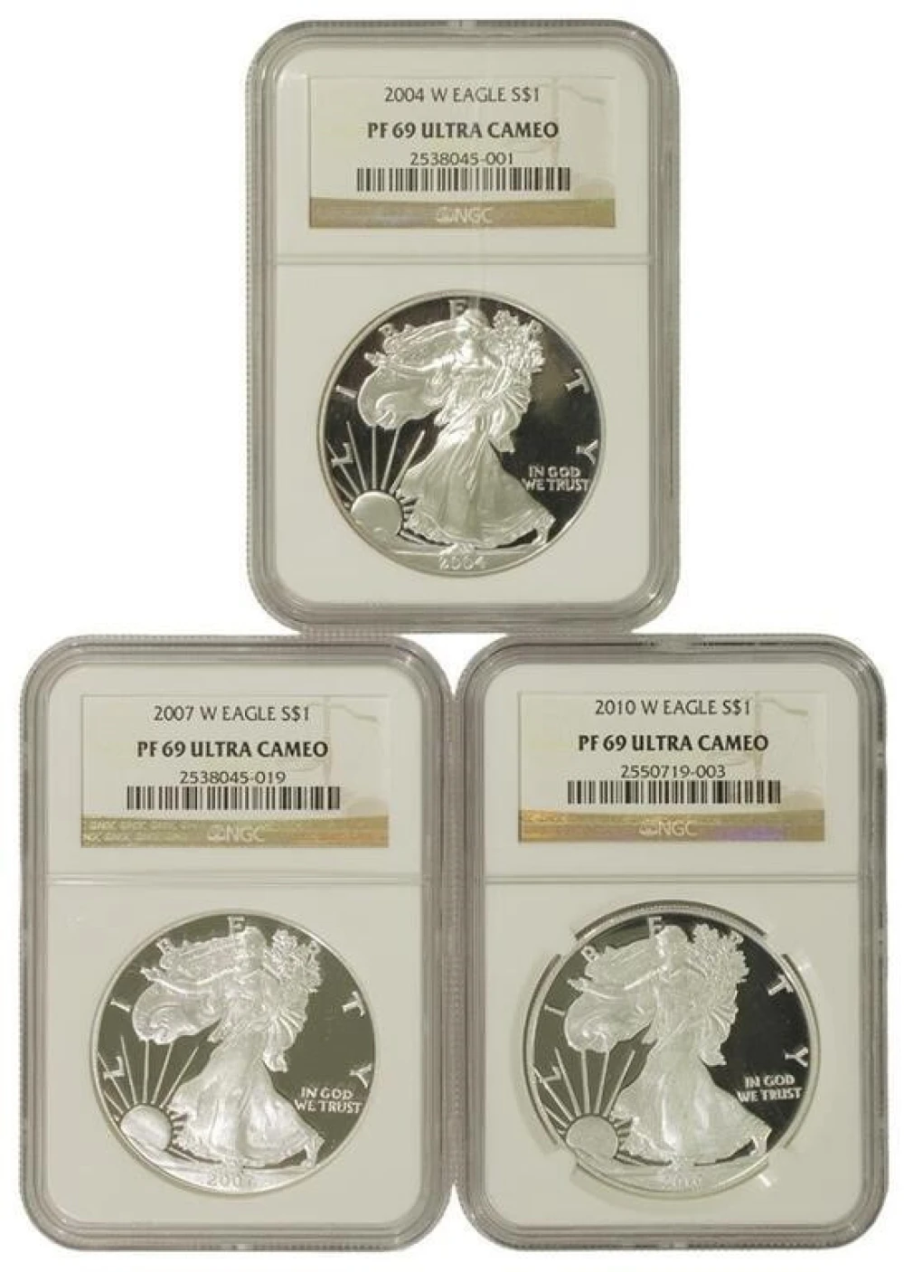 Trio of MISC. Certified Proof Silver Eagles