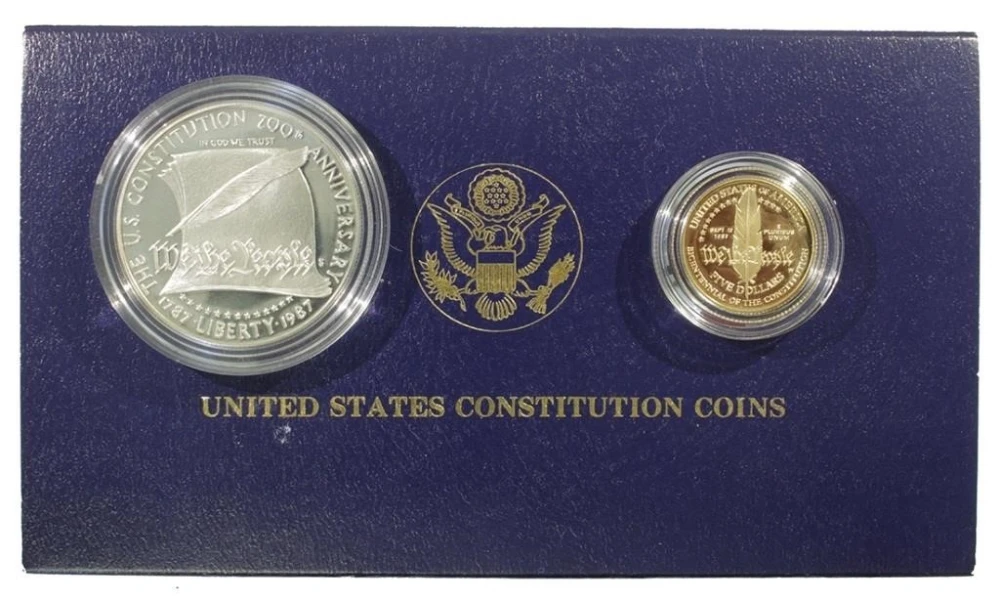 1987 Two-Piece Constitution Coins Set