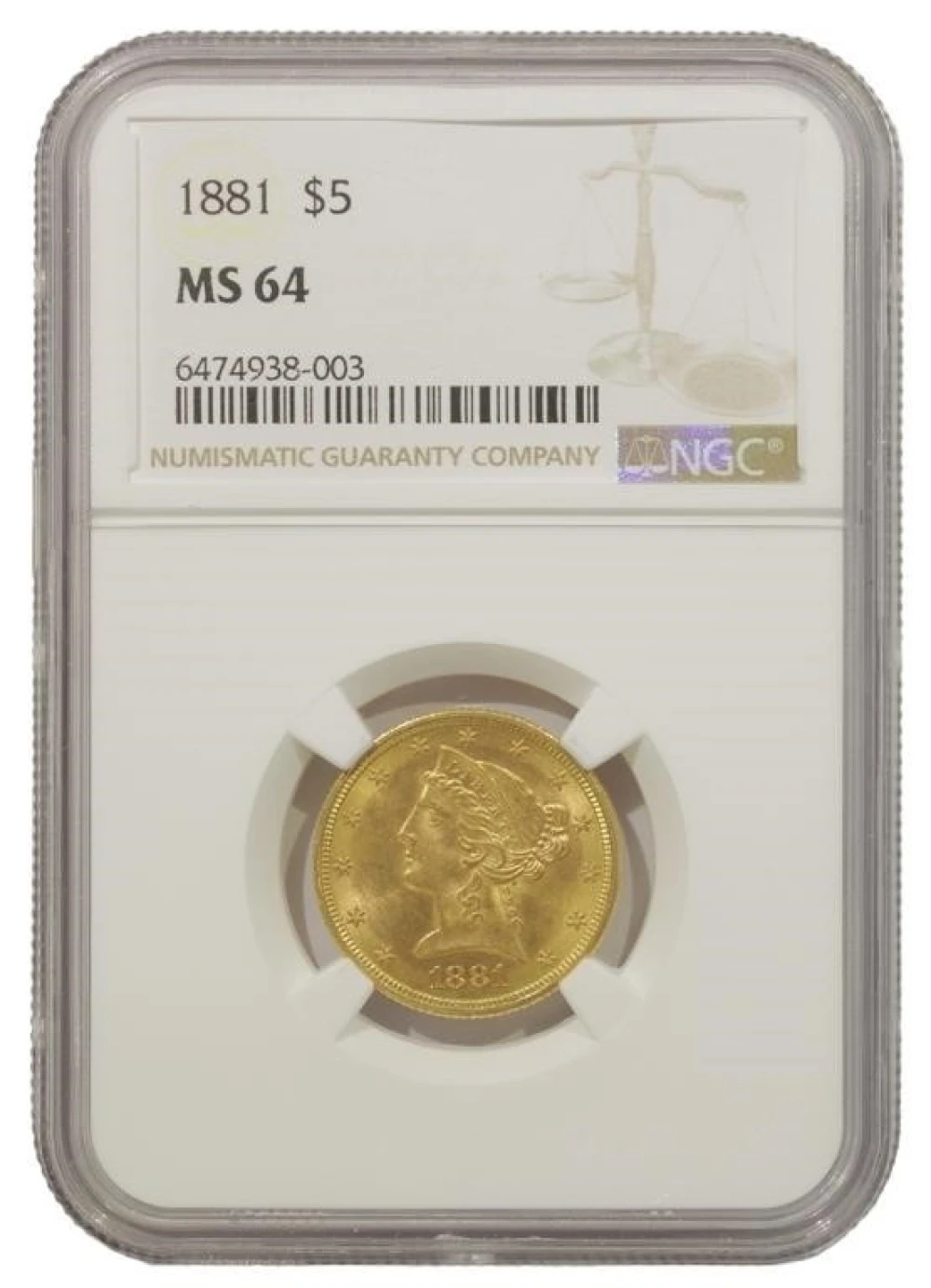 Very Choice Unc 1881 Half Eagle