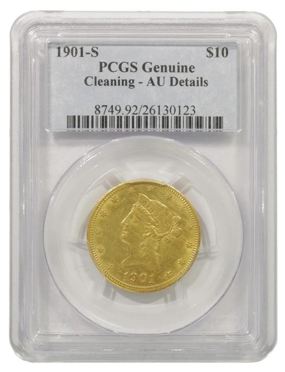 AU Details 1901-S $10 Eagle