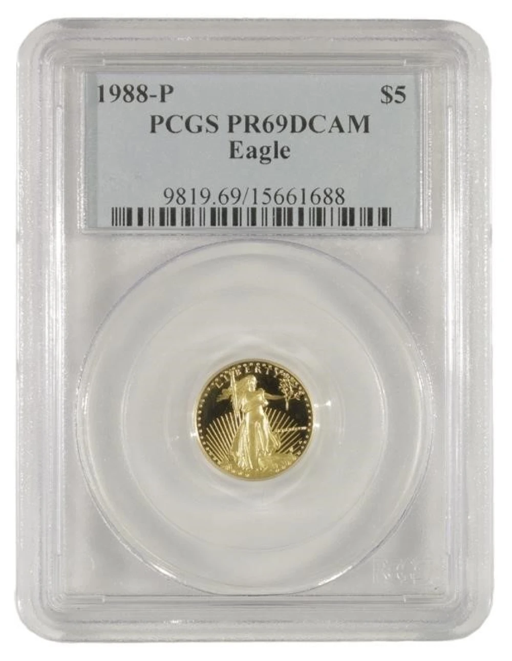 Superb Gem Proof 1988-P Gold American Eagle $5