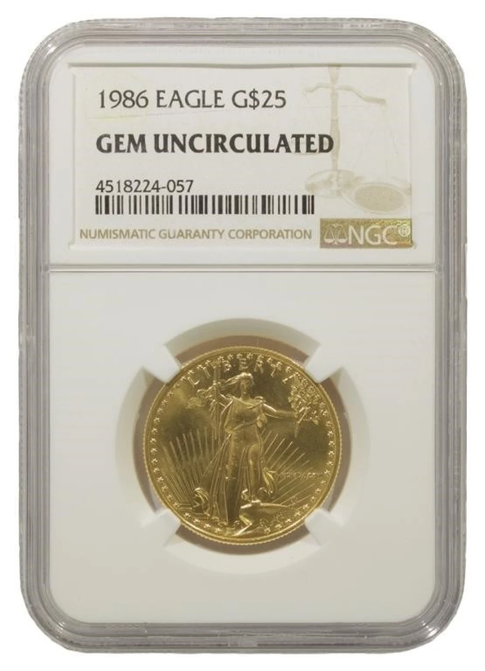 Gem Unc 1986 Gold American Eagle $25