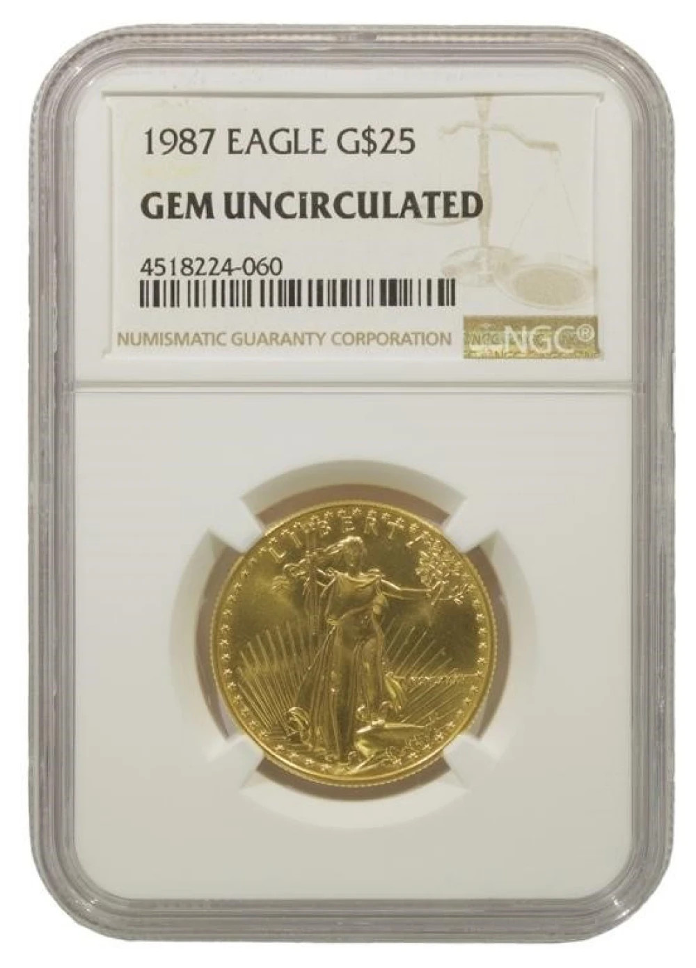 Gem Unc 1987 Gold American Eagle $25
