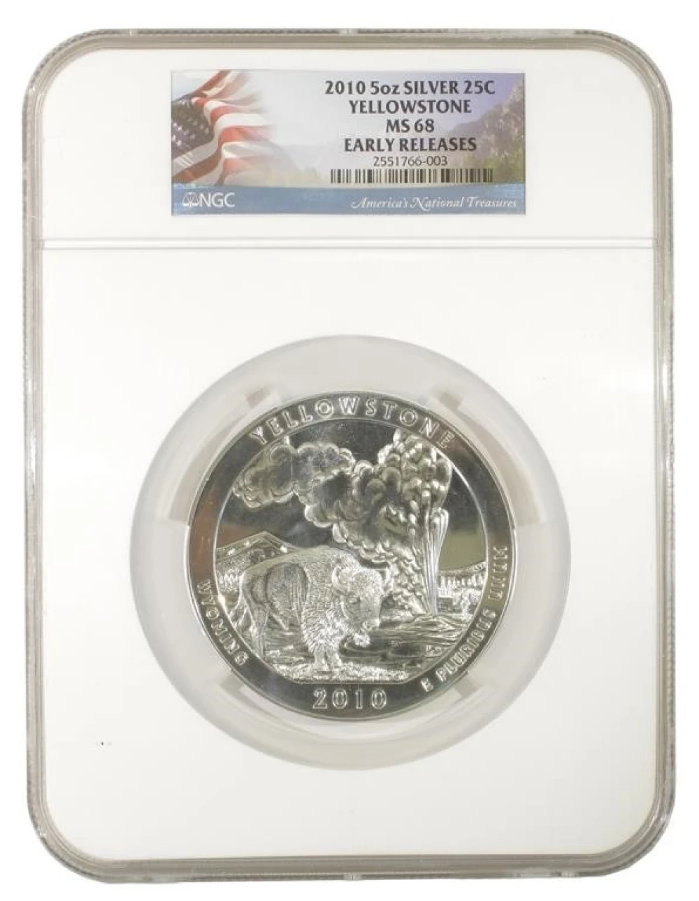 2010 Yellowstone ATB 5 oz NGC MS-68 ER