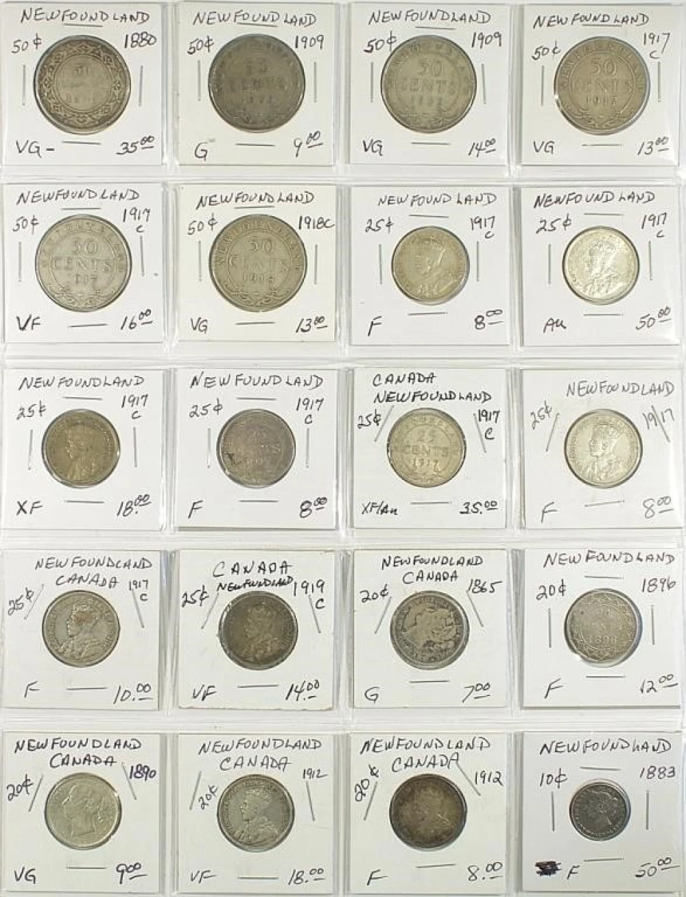 Canada. Newfoundland. Silver Type Selection