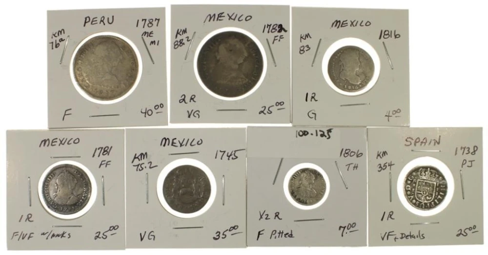 Early Mexico, Peru, and Spain Silver