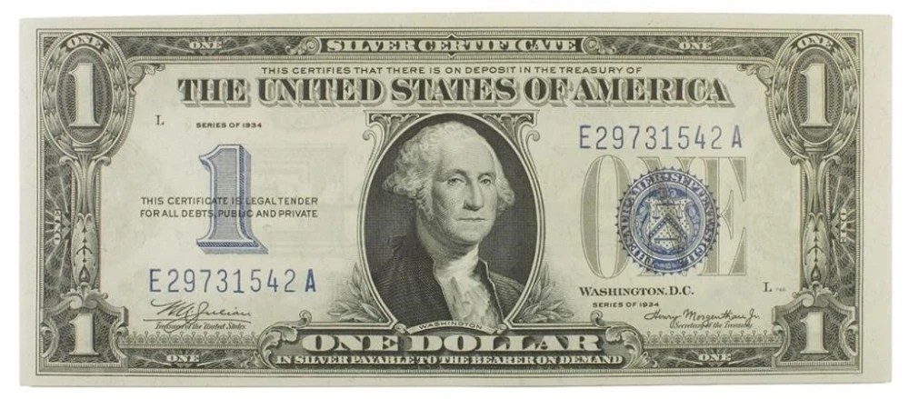Crisp AU 1934 $1 Silver Certificate