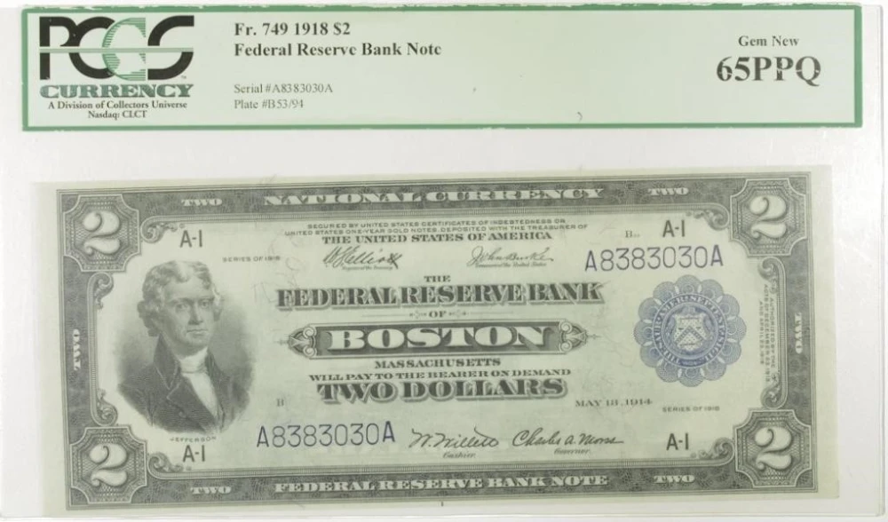 Rare Gem 1918 $2 FRN