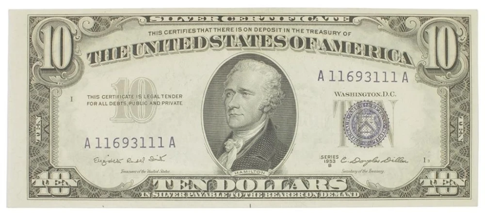 Crisp New Silver Certificate $10