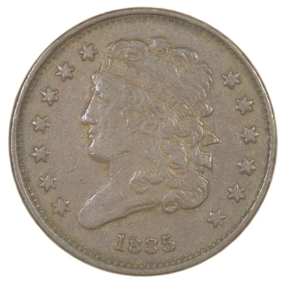 VF 1835 Half Cent