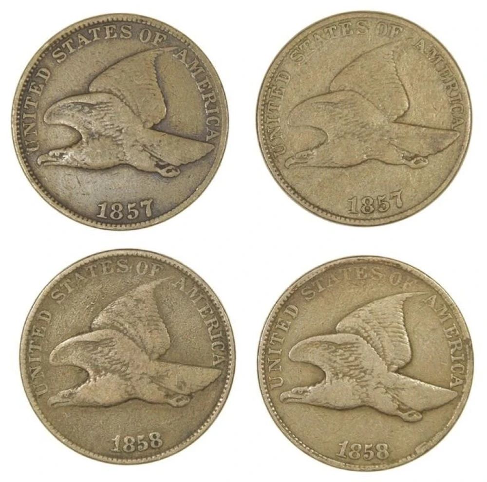 Four Flying Eagle Cents