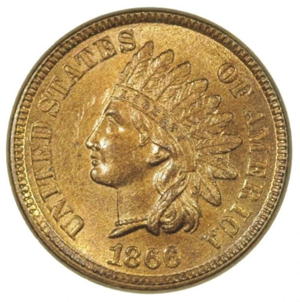 Very Choice Unc 1866 Indian Cent