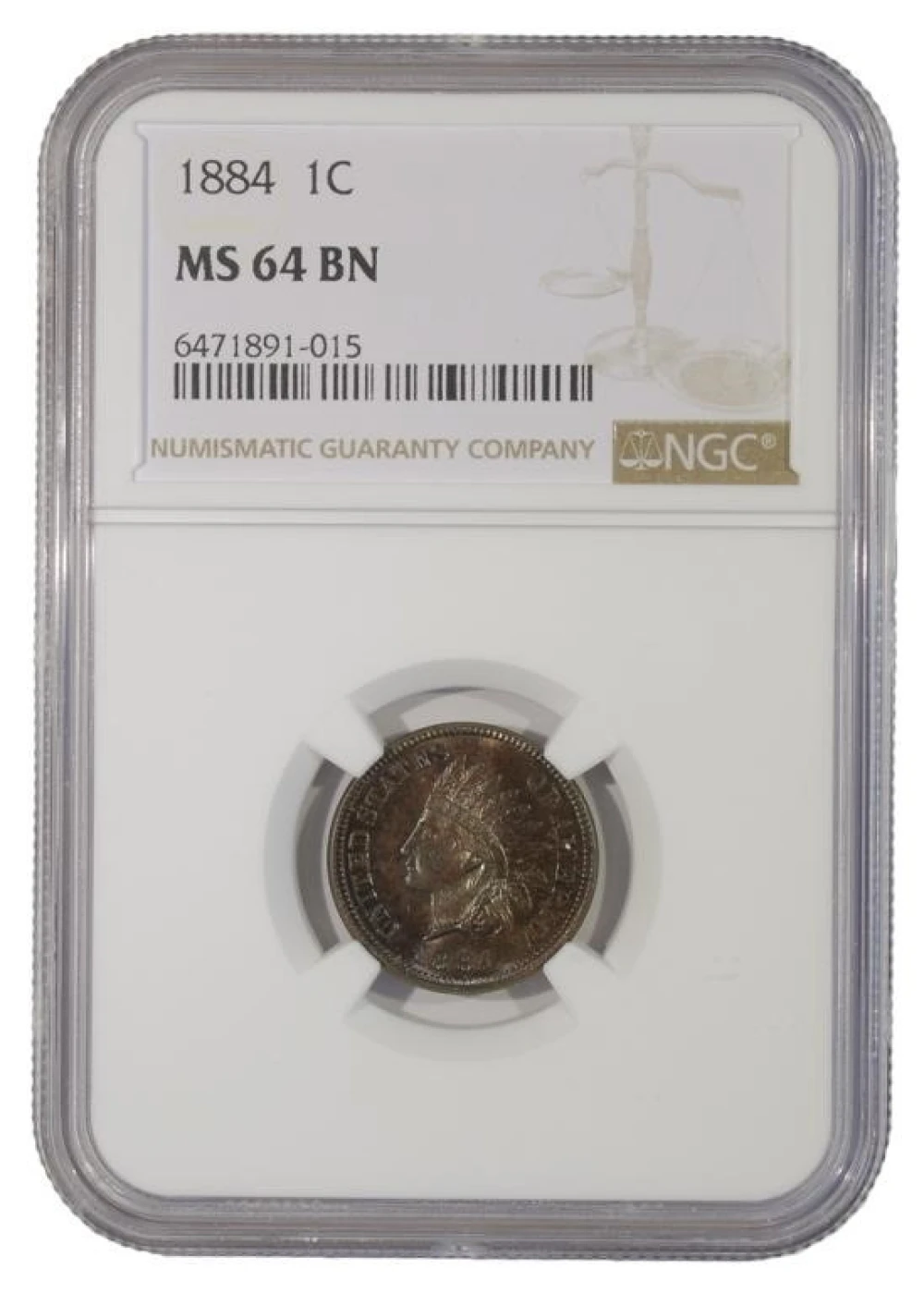 Very Choice BN Unc 1884 Indian Cent