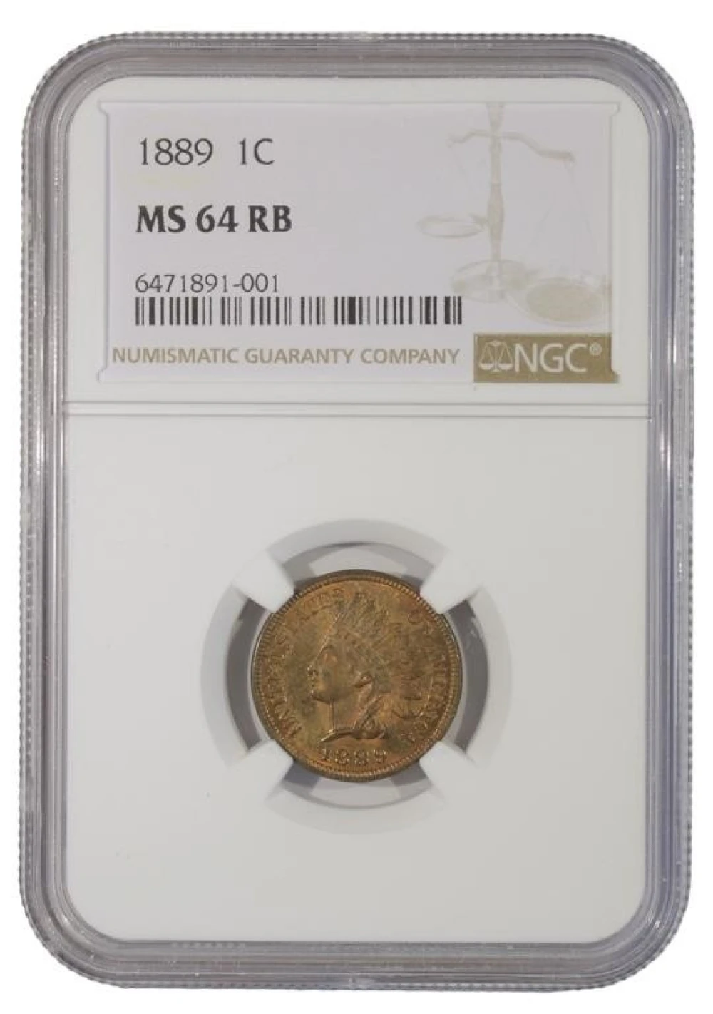 Very Choice RB Unc 1889 Cent